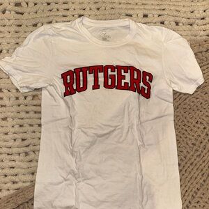 Fanatics White T-Shirt with Red Rutgers Logo